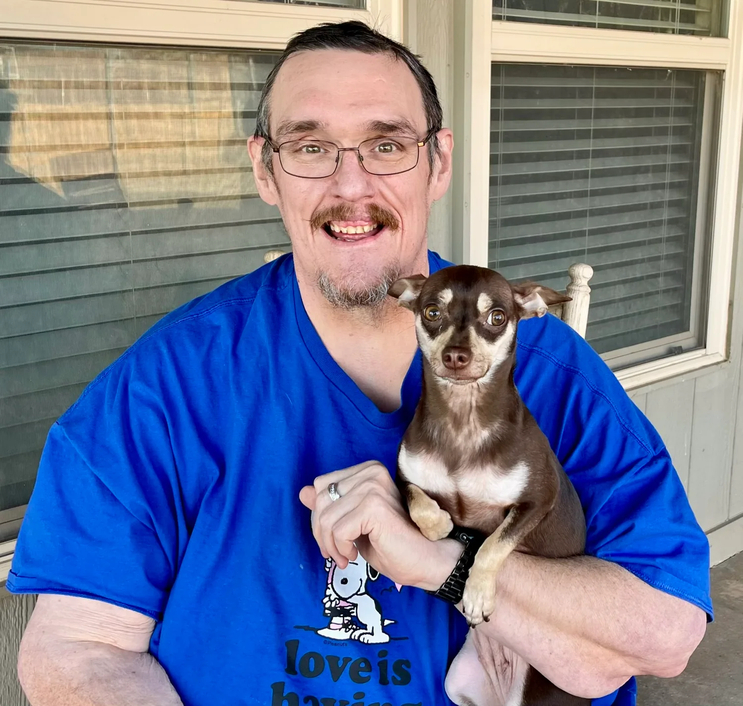 Ken with his dog Mocha in February 2026